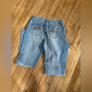 Zana-Di vintage Y2K dragon print back pockets light blue jeans